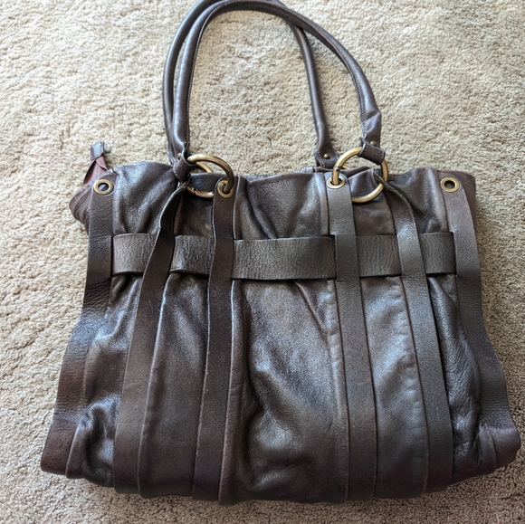 Vintage DiGregorio brown soft leather bag made in Italy - Picture 5 of 8